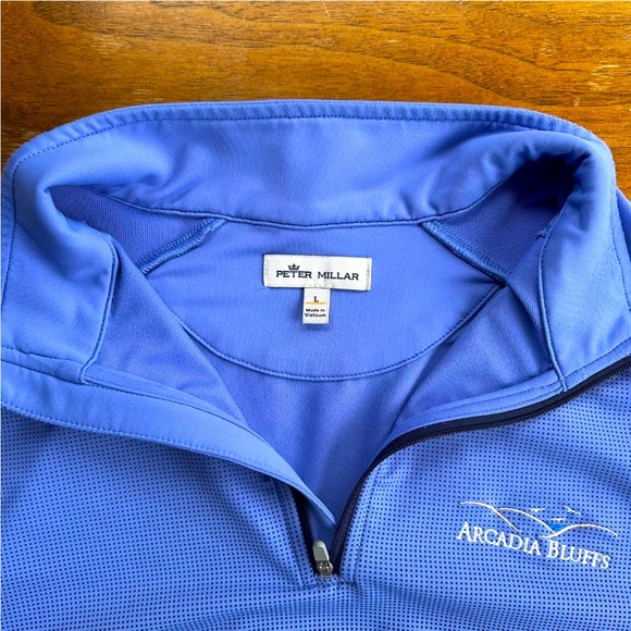 Peter Millar Crown Sport Perth Dip Dye 1/4 Zip Golf Pullover Mens Large Blue - Picture 4 of 14